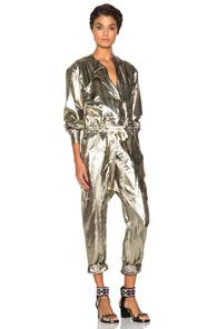 Isabel Marant Nubia Metallic Silk Jumpsuit In Metallics
