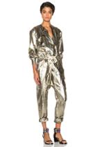 Isabel Marant Nubia Metallic Silk Jumpsuit In Metallics
