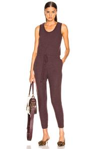 Enza Costa Sleeveless Drawcord Jumpsuit In Purple