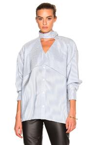 Loewe Top Scarf Collar Top In Blue,stripes