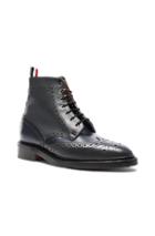 Thom Browne Classic Leather Wingtip Boots In Gray