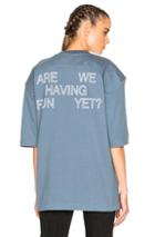 Vetements Football Shoulder Tee Shirt Are We Having Fun Yet In Blue
