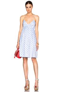 Victoria Victoria Beckham Fold Front Dress In Blue,geometric Print