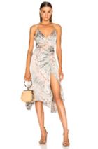 Enza Costa Viscose Sateen Strappy Wrap Dress In Gray,ombre & Tie Dye