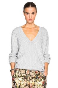 Derek Lam 10 Crosby V Neck Sweater In Gray