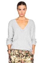 Derek Lam 10 Crosby V Neck Sweater In Gray