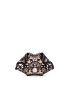 Alexander Mcqueen Small Demanta Clutch In Black,abstract,floral,animal Print