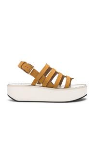 Flamingos Nubuck Leather Negrita Sandals In Brown