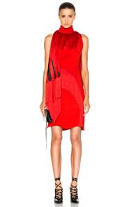 Givenchy Fringe Detail Mini Dress In Red,stripes