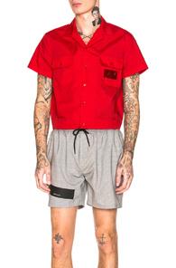 Raf Simons Cropped Shirt In Red