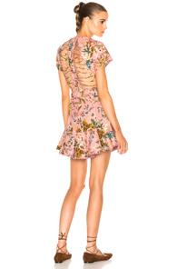 Zimmermann Tropicale Lattice Dress In Pink,floral