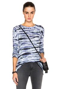 Proenza Schouler Tie Dye Tissue Jersey Tee In Blue,ombre & Tie Dye