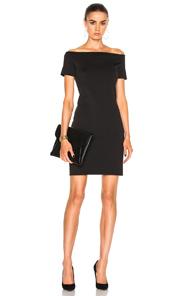 Helmut Lang Off Shoulder Dress In Black