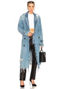 Alexander Wang Trench Coat In Blue
