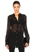 Ann Demeulemeester Reverse Button Blouse In Black