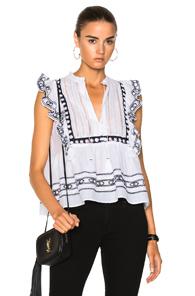 Sea Lace Bib Ruffle Tank In White