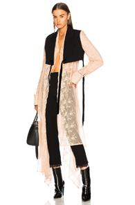 Ann Demeulemeester Sleeveless Belted Wrap Dress In Floral,pink