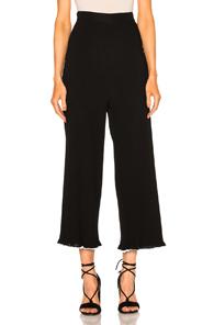Rosetta Getty Viscose Ribbed Cropped Pants In Black