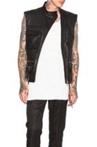 Haider Ackermann Crunched Leather Military Waistcoat In Black
