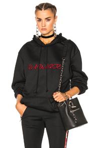 Rodarte La Embroidery Oversized Hoodie In Black