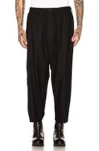 Yohji Yamamoto Back Flap Elastic Pants In Black