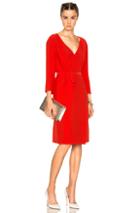 Nina Ricci Long Sleeve Wrap Dress In Red