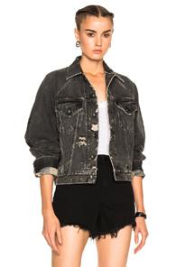 R13 Raglan Trucker Jacket In Gray