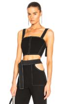 David Koma Contrast Stitching Bustier In Black