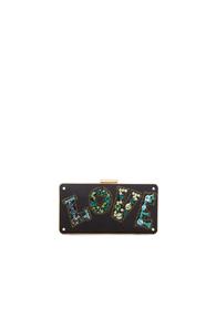 Lanvin Love Minaudiere In Black,metallics