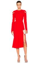 Prabal Gurung Crepe Separating Yoke Dress In Red