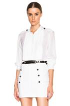 Isabel Marant Sophia Satin Mousseline Top In White