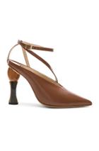 Jacquemus Leather Faya Heels In Brown