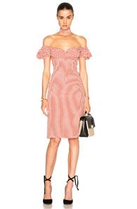Alexis Eboney Dress In Red,geometric Print