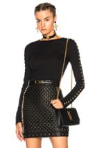 Balmain Studded Long Sleeve Tee In Black