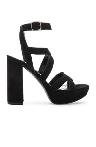 Elysewalker Los Angeles Hedy Suede Heels In Black