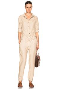 Enza Costa Long Sleeve Jumpsuit In Neutrals