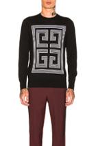 Givenchy 4g Sweater In Black,geometric Print
