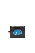 Thom Browne Embroidered Small Coin Purse In Black