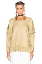 Lanvin Ruffle Metallic Knit Top In Metallics
