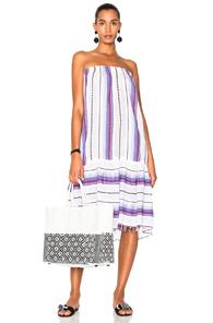 Lemlem Adia Convertible Dress In Stripes,purple,white