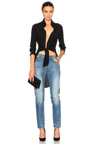 Norma Kamali Tie Front Top In Black