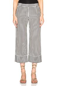Jenni Kayne Cropped Baja Pants In Stripes,black