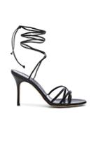 Manolo Blahnik Leather Leval 90 Sandals In Black