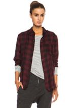 Isabel Marant Etoile Ipa Cotton Voile Button Up In Red,checkered & Plaid