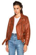 Acne Studios Mock Leather Jacket In Brown