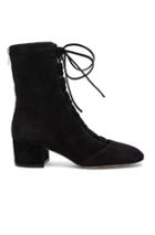 Gianvito Rossi Suede Lace Up Boots In Black