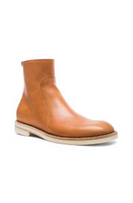 Maison Margiela Brushed Effect Leather Boots In Neutrals