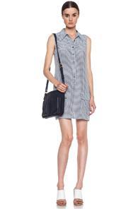 Equipment Lucida Silk Dress In Blue,geometric Print