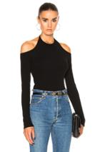 Rosetta Getty Cotton Rib Jersey Off Shoulder Tee In Black