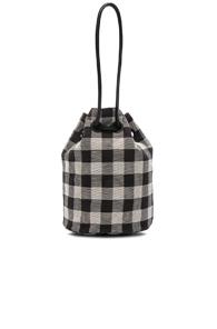 Mansur Gavriel Drawstring Pouch In Black,checkered & Plaid